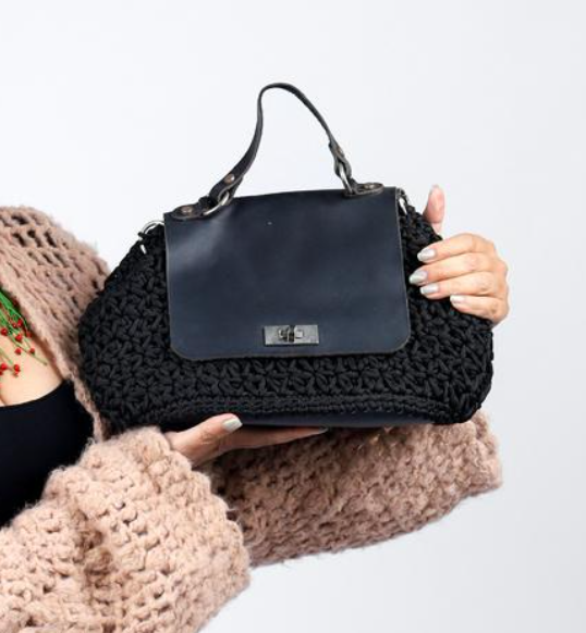 Classic Leather Crochet Bag