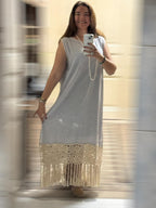 Linen Crochet Dress