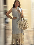 Linen Crochet Dress