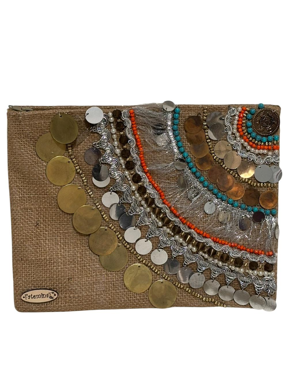 Mandala Jute Clutch